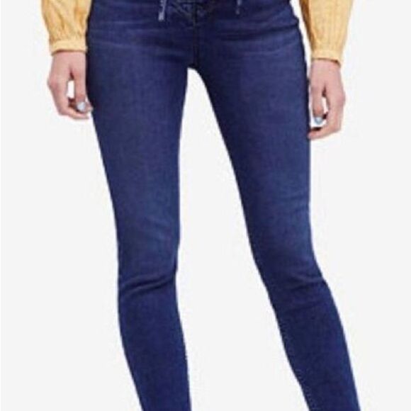 FREE People CRVY High Rise Lace Up Skinny Jeans sz 27 - Picture 3 of 14